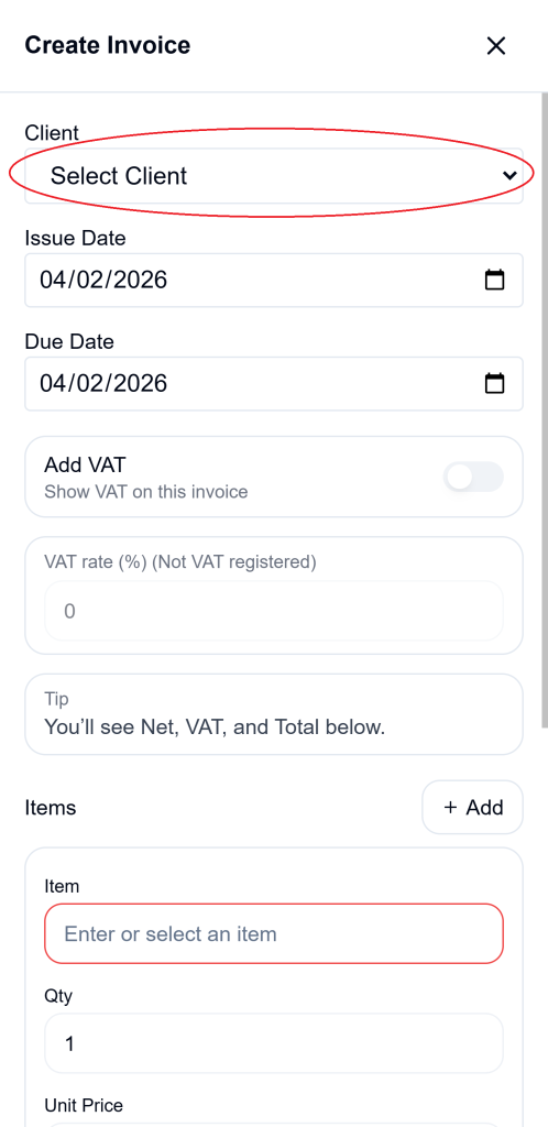 how to make an invoice on Ledgar